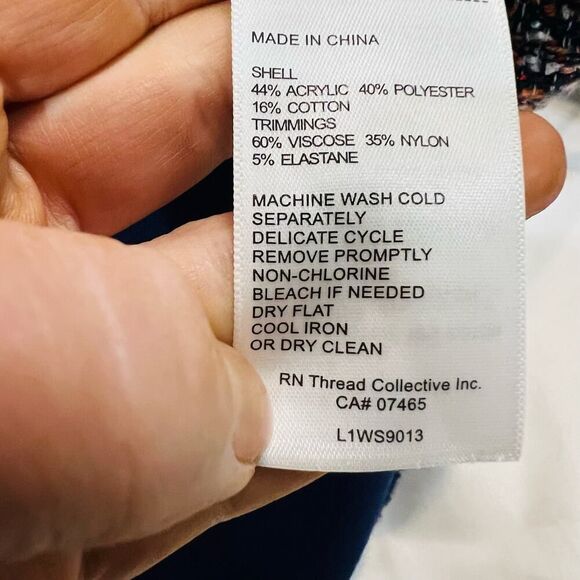 Laundry by shelli segal short sleeve tweed fringe top blouse Small - Picture 9 of 9